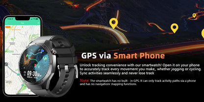 2025 Smart Watch - AMOLED Screen with GPS, Heart Rate, Bluetooth Calls & Waterproof for Android & iOS