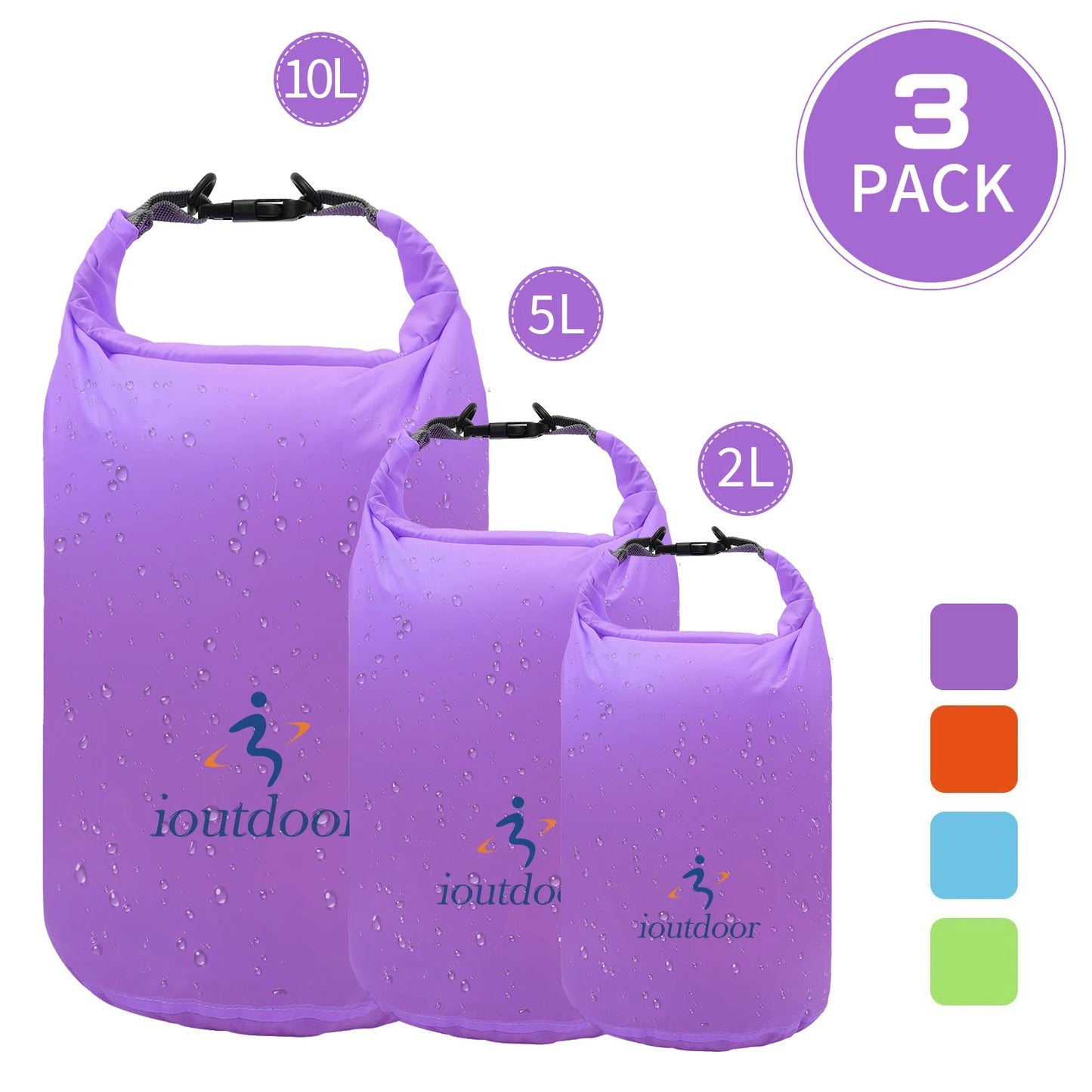 Waterproof Dry Bag 10L - Lightweight Combo Wet/Dry Bag for Kayaking Swimming Fishing Rafting - 210T Polyester
