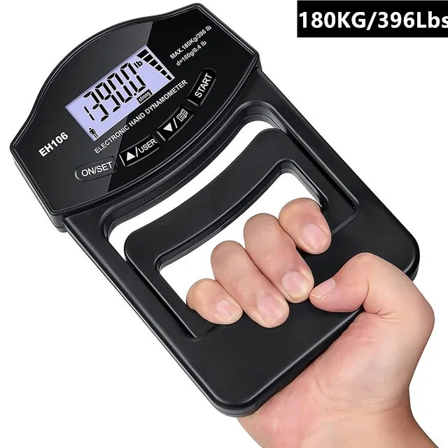 Digital Hand Dynamometer - 180kg/396lbs LCD Grip Strength Tester for Forearm Training and Weightlifting Performance