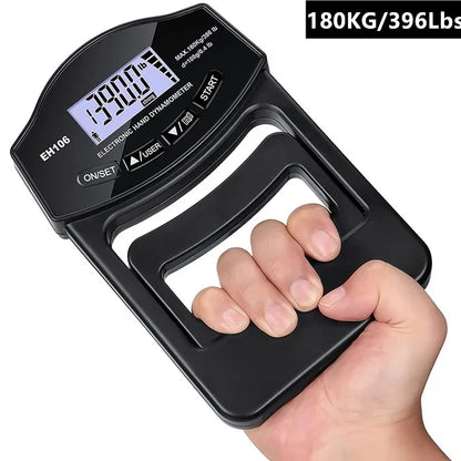 Digital Hand Dynamometer - 180kg/396lbs LCD Grip Strength Tester for Forearm Training and Weightlifting Performance