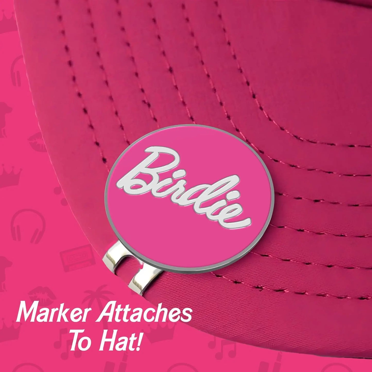 Birdie Magnetic Golf Ball Marker with Hat Clip - Funny Parody Golf Accessory