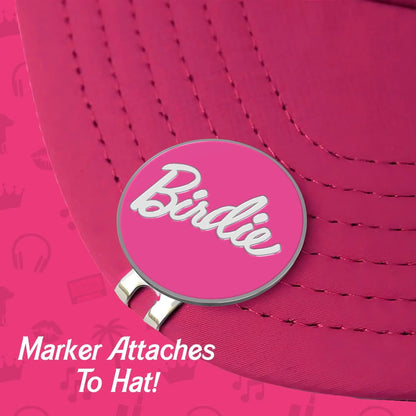 Birdie Magnetic Golf Ball Marker with Hat Clip - Funny Parody Golf Accessory