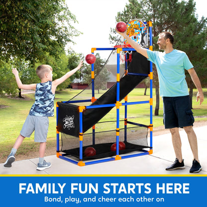 LED Scoring Arcade Basketball Game - Adjustable Height 44"-55" with 4 Balls for Ages 3-12