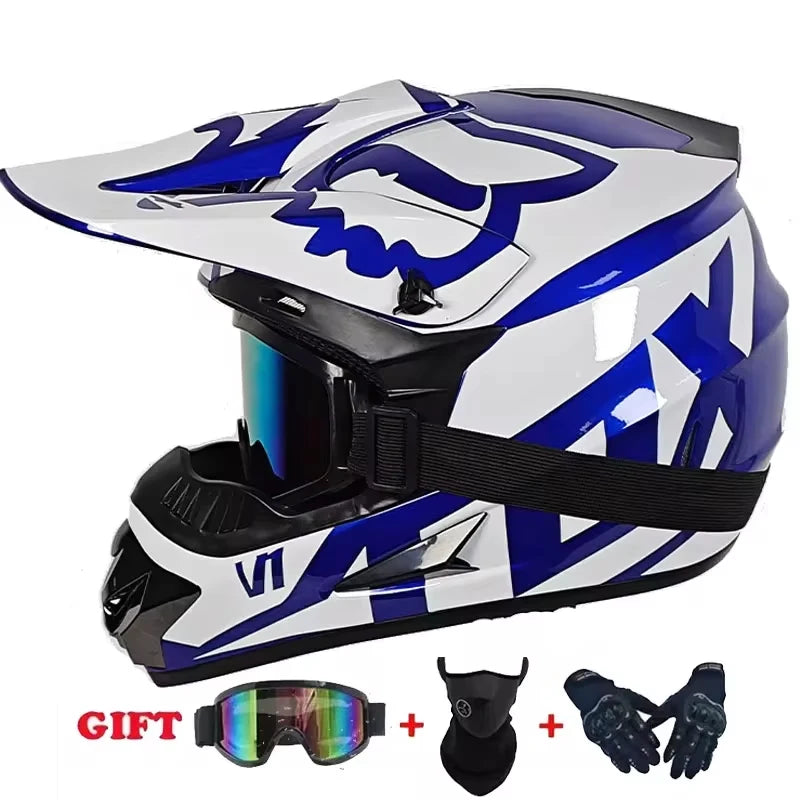 Youth Motocross Full Face Helmet - Kids Off-Road Safety Helmet with DOT Protection