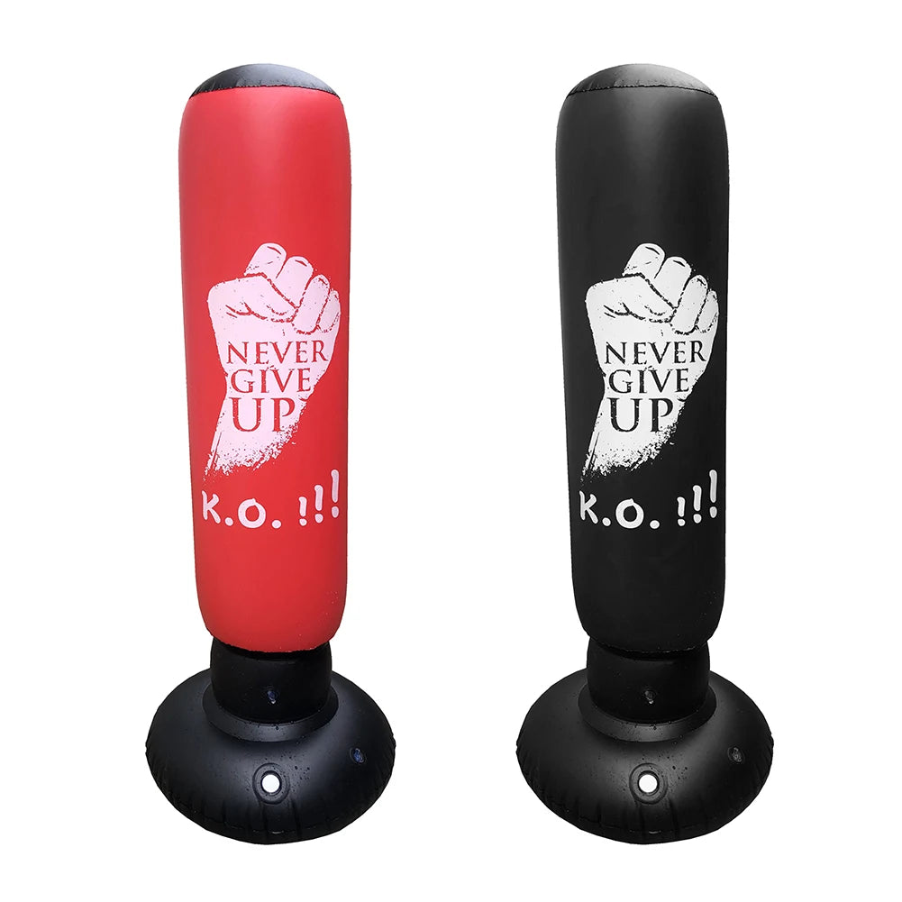 Inflatable PVC Punching Bag - Kids & Adult Fitness Training Boxing Column with Pressure Base