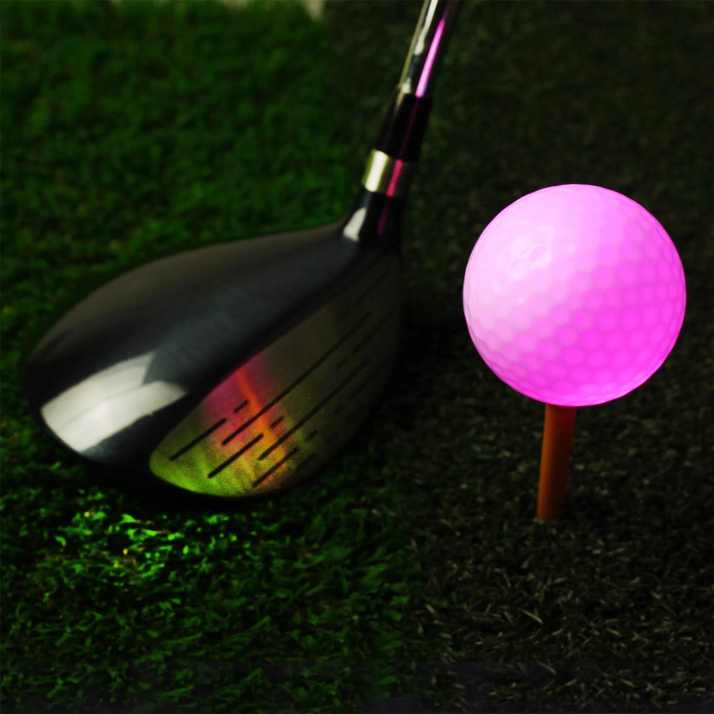 LED Glow Golf Balls with Logo - Night Training Pack (3/6/10/30 Pieces) - 6 Color Options Available