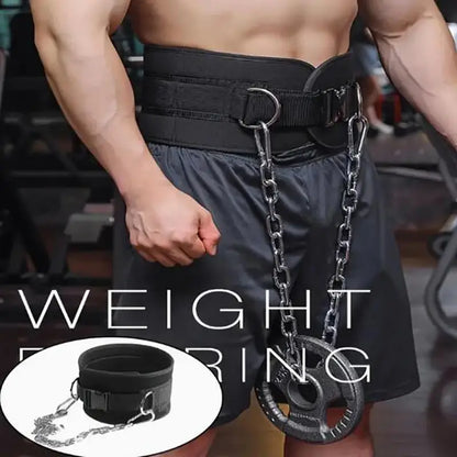 Weight Lifting Belt with Chain - Dipping Belt for Pull-Ups and Strength Training