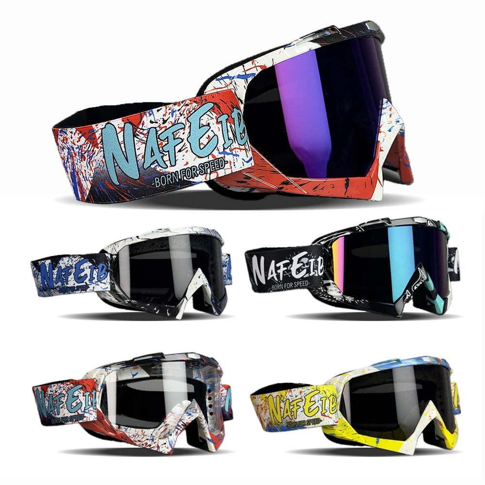 Premium UV400 Motocross Goggles - Dustproof ATV Dirt Bike Racing Glasses for Men, Women, Youth & Kids | MX Skiing Eyewear