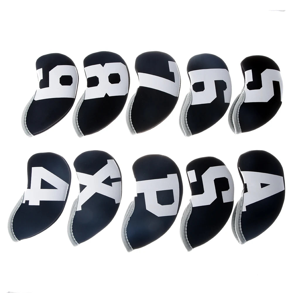 Golf Iron Head Covers 10-Piece Set - Waterproof Neoprene Covers for Irons 4-9, P, A, S, X
