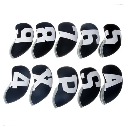 Golf Iron Head Covers 10-Piece Set - Waterproof Neoprene Covers for Irons 4-9, P, A, S, X