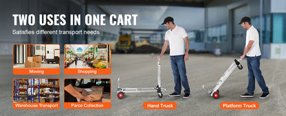 SucceBuy 400 lbs Folding Hand Truck - Lightweight Utility Cart with Wheels for Warehouse, Moving & Luggage Transport