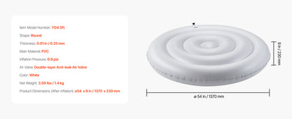Inflatable Hot Tub Cover - Round Insulated Spa Cover for Recovery & Relaxation (65" Diameter)