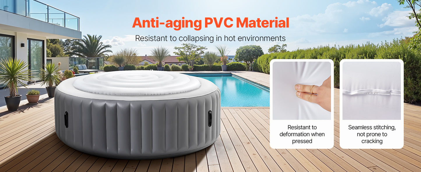 Inflatable Hot Tub Cover - Round Insulated Spa Cover for Recovery & Relaxation (65" Diameter)