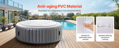 Inflatable Hot Tub Cover - Round Insulated Spa Cover for Recovery & Relaxation (65" Diameter)