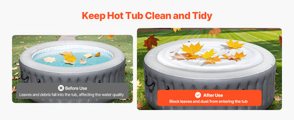Inflatable Hot Tub Cover - Round Insulated Spa Cover for Recovery & Relaxation (65" Diameter)