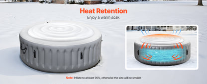 Inflatable Hot Tub Cover - Round Insulated Spa Cover for Recovery & Relaxation (65" Diameter)