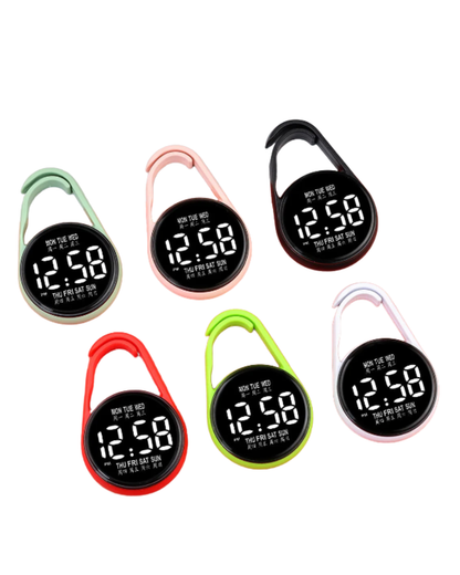 LED Digital Hanging Pocket Watch with Night Light - Electronic Wall Clock