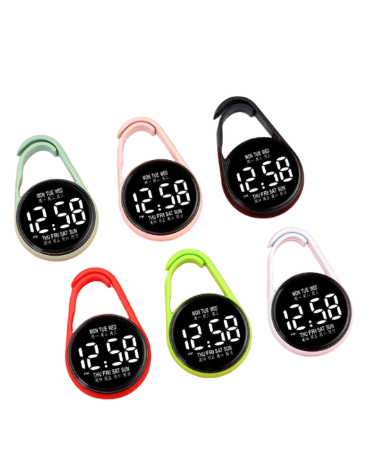 LED Digital Hanging Pocket Watch with Night Light - Electronic Wall Clock