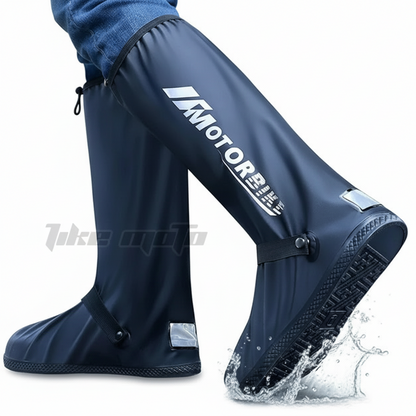 Waterproof Reflective Motorcycle Rain Boot Covers - Non-Slip Reusable Cycling Footwear Protection